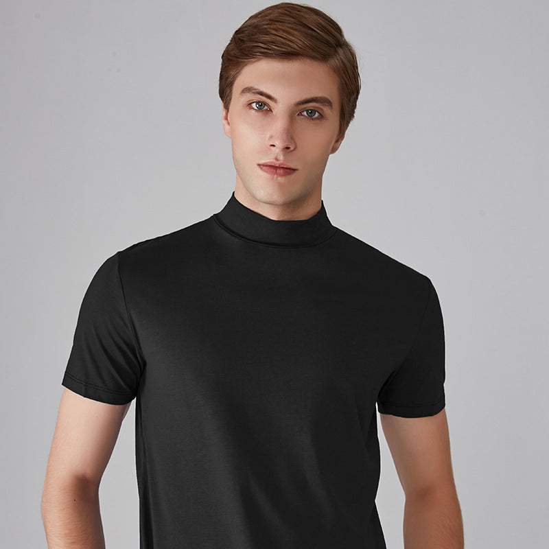Marcatino™ SlimShirt 1+1 GRATIS: Heren Hoge Hals Slim-Fit Casual T-Shirt