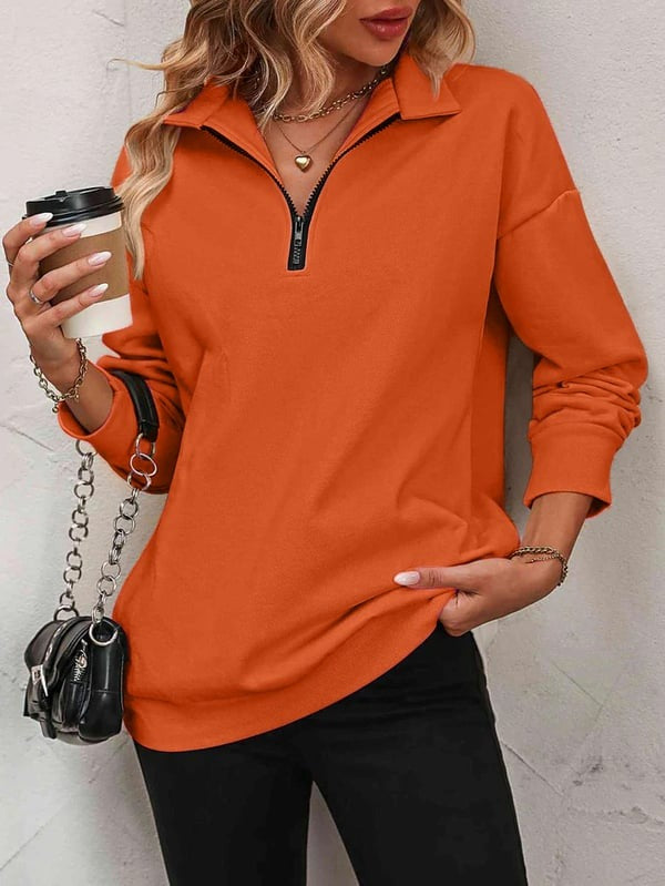 Marcatino™ | Loshangende Schouders met Rits Sweatshirt