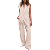 StylishSet: Chique Mouwloze Blazer En Broek Stijlvol Set