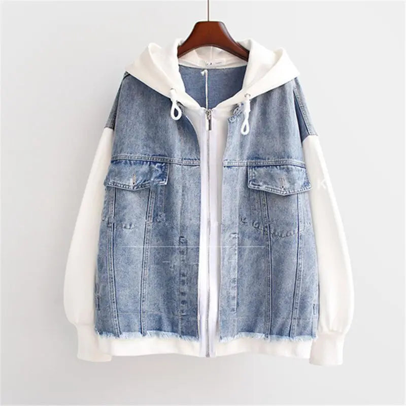 Marcatino™ | Vintage Denim Split Capuchon Casual Jas