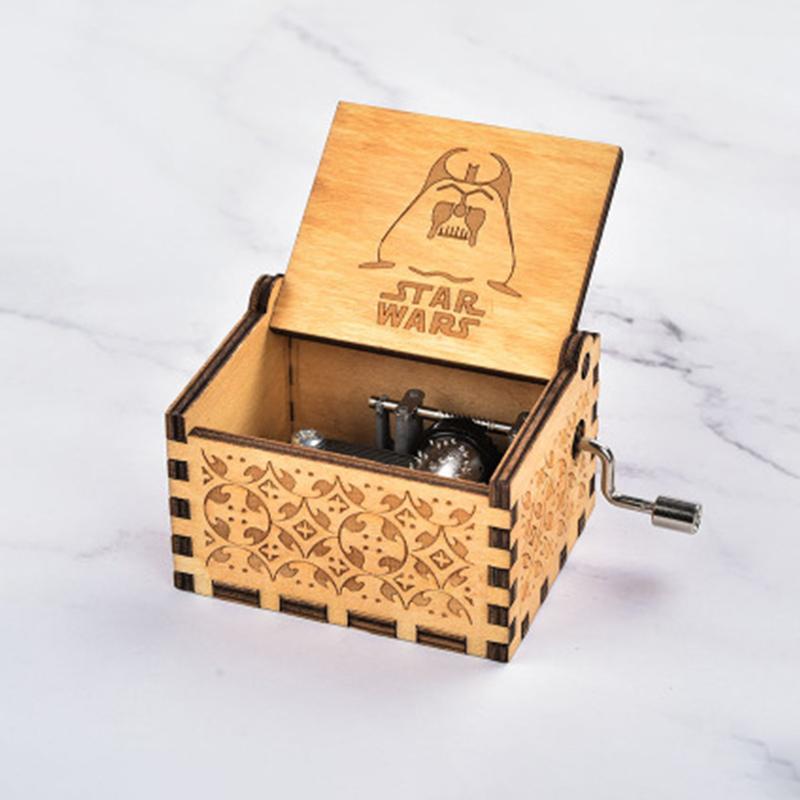 MusicBox 1+1 GRATIS - Hand Zwengel Houten Muziekdoos