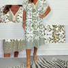Marcatino™ CasualDress: V-Hals Franjes Mouwen, Casual Boho Zomer Jurk