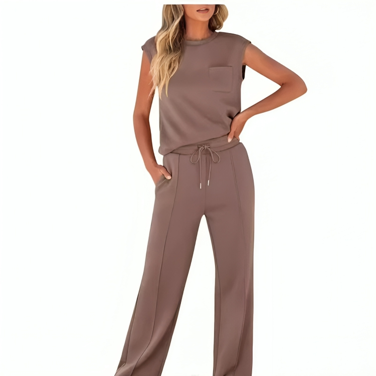 Marcatino™ ComfotableSet: Comfortabele Stijlvolle Met Mouwloze Top En Broek Set